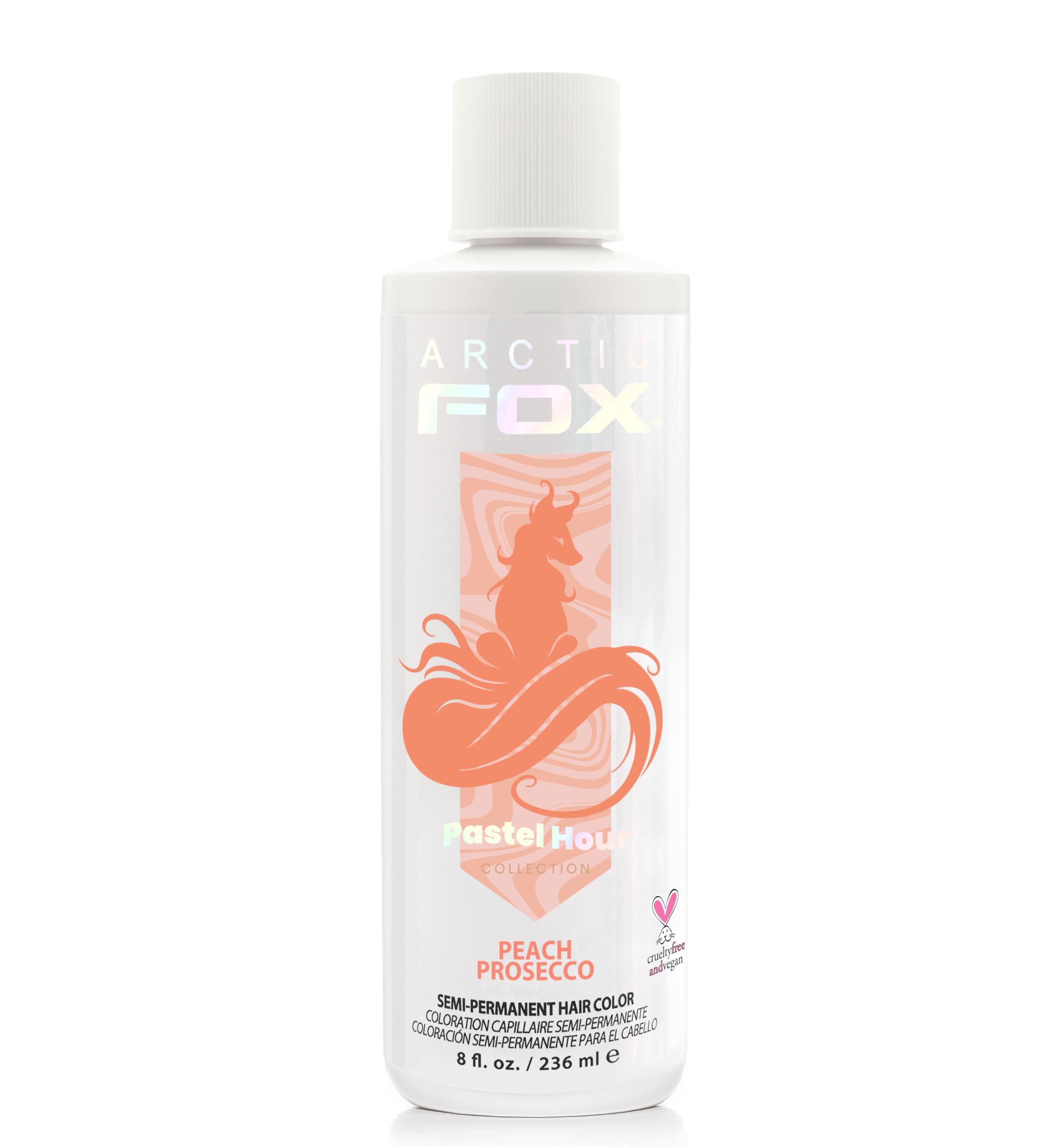 ARCTIC FOX front label showing color name and vegan badge for easy selection