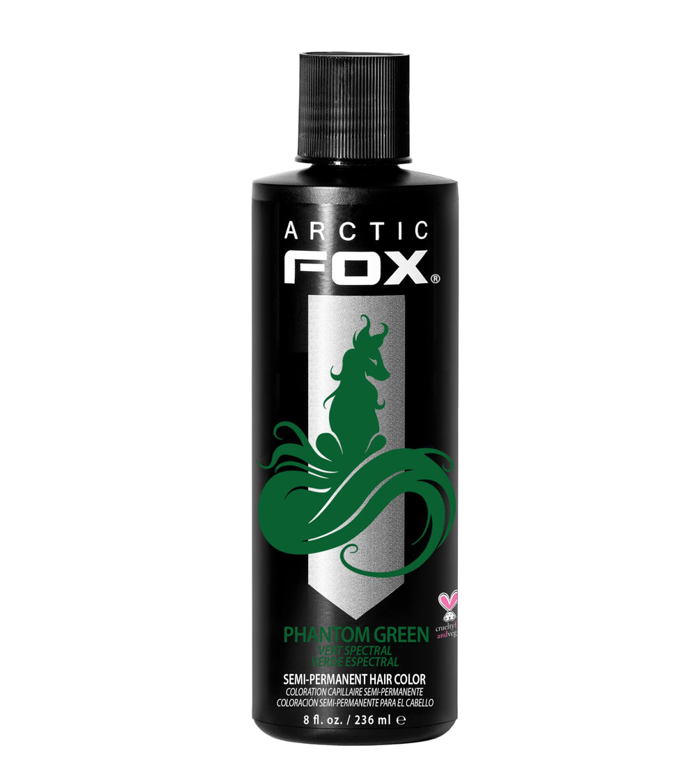 ARCTIC FOX bottle front view showing bold forest green and clear labeling benefit