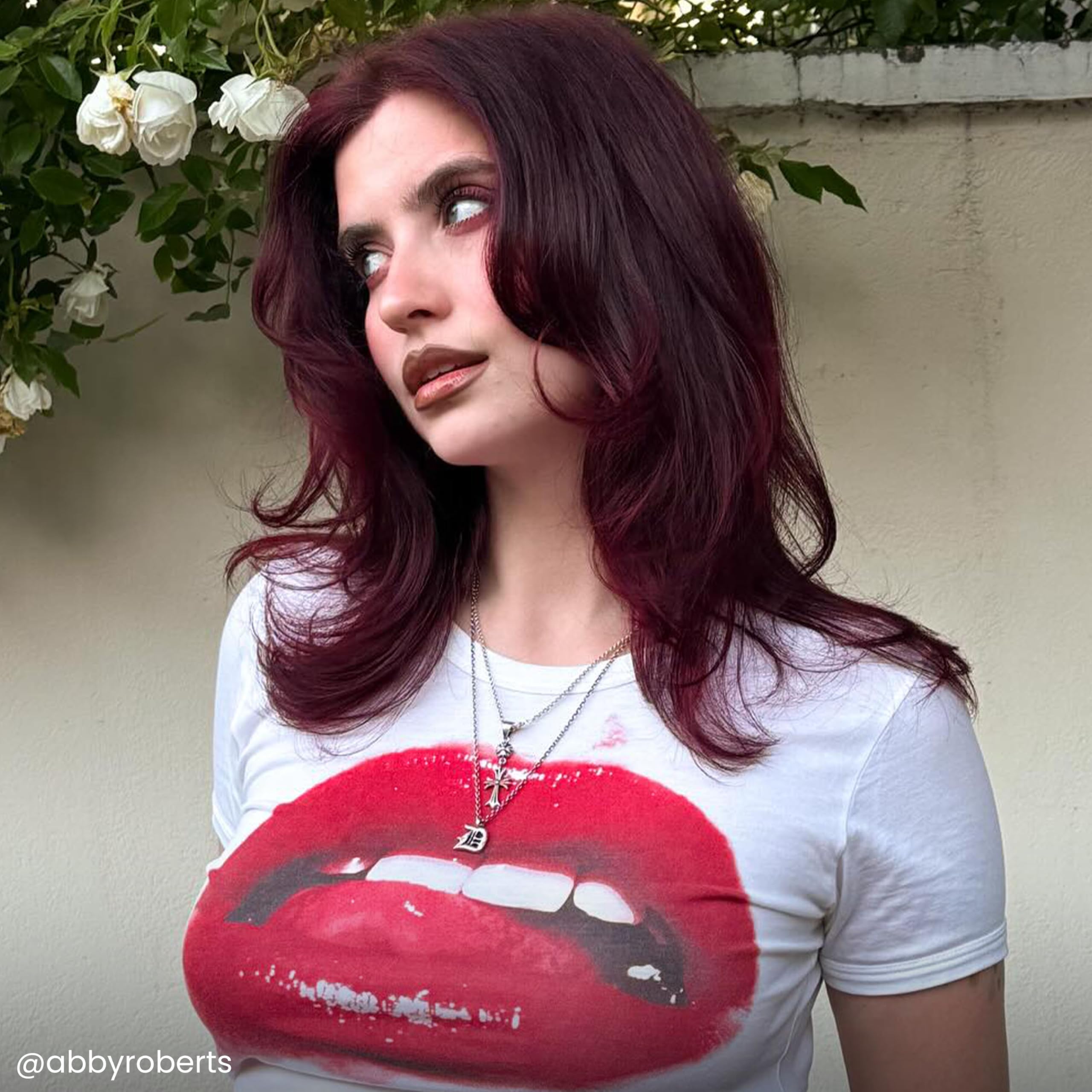 Hand applying ARCTIC FOX burgundy with brush to hair, demonstrates controlled, even color placement