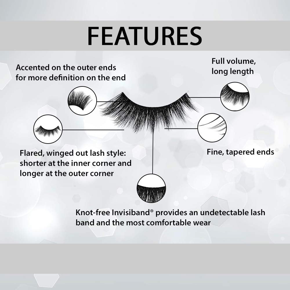 Ardell 852 applied on model eye highlighting flared outer-corner lift benefit