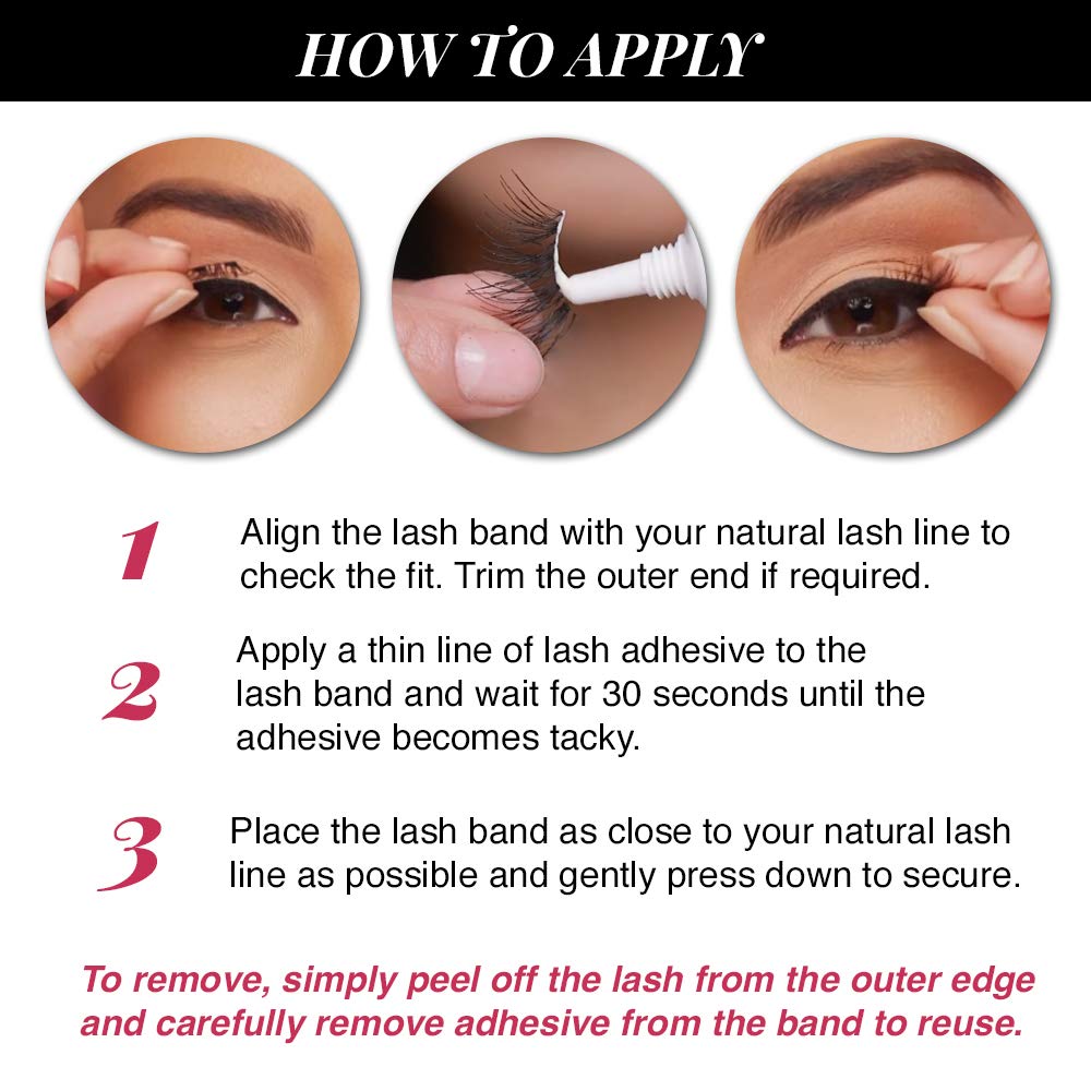 Ardell lashes held by fingers showing size and easy application benefit