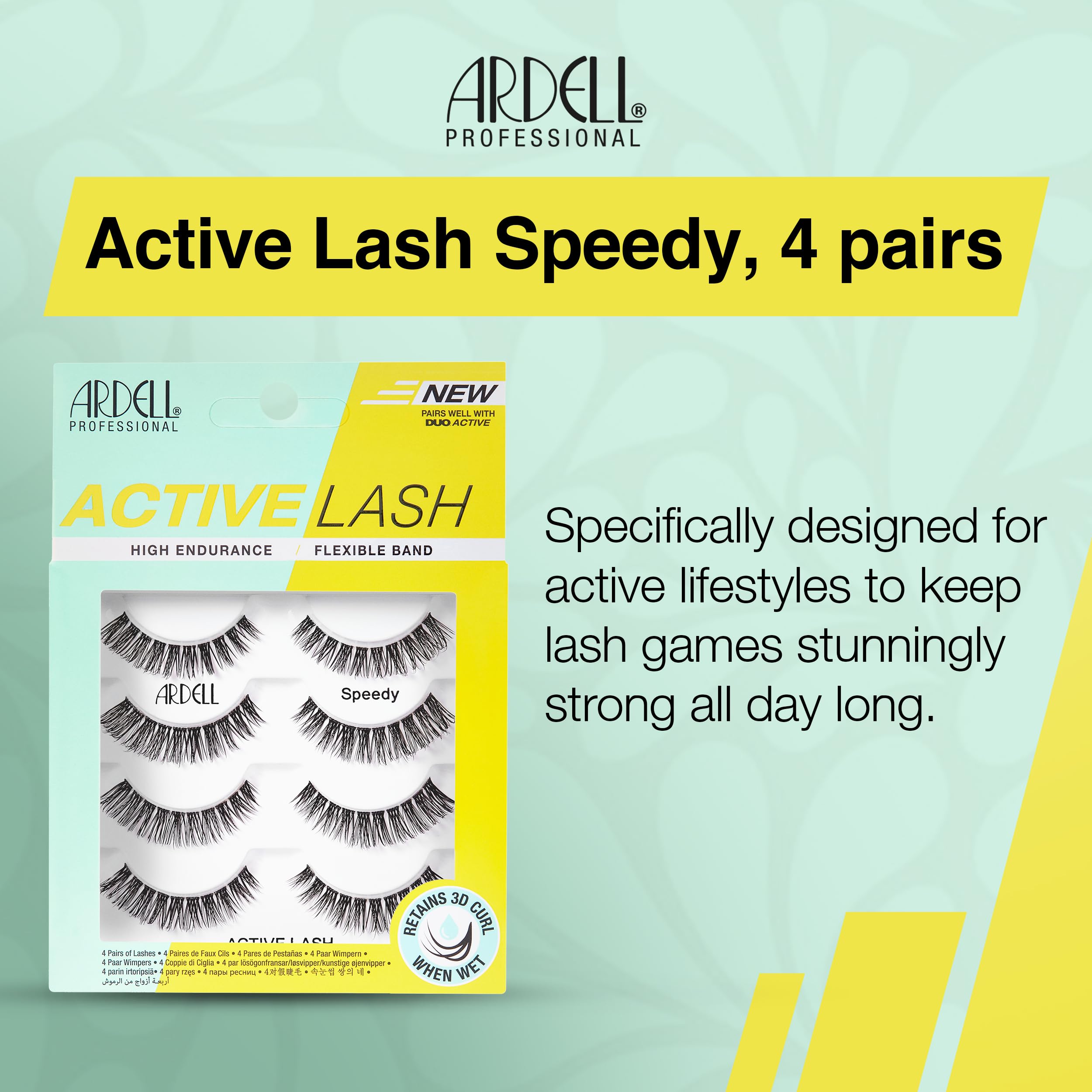 Ardell flexible black lash band bending to show easy application benefit