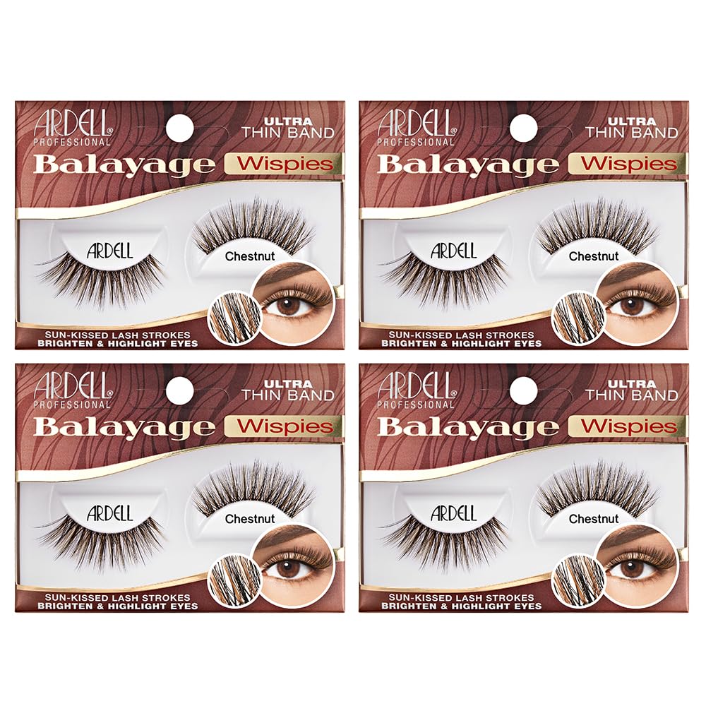 Ardell Balayage Wispies chestnut front packaging showing 4-pack convenience