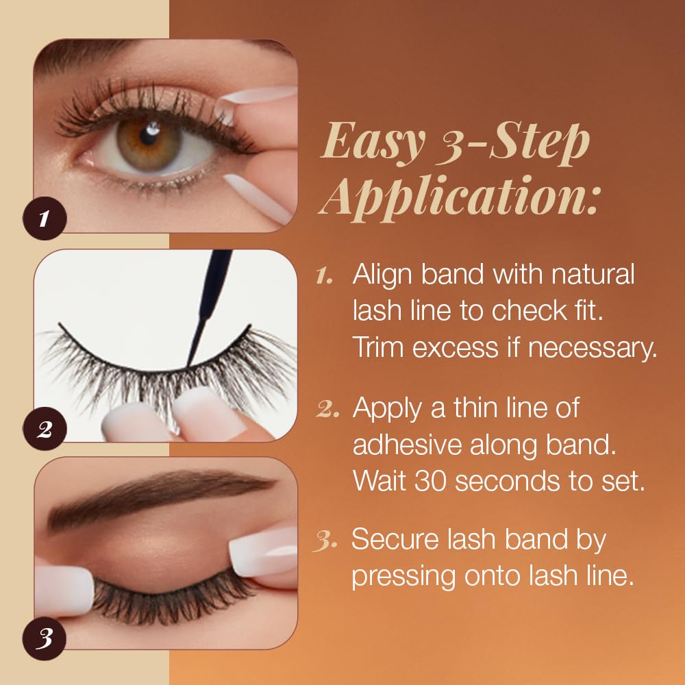 Ardell Balayage Wispies chestnut held between fingers to show scale and length