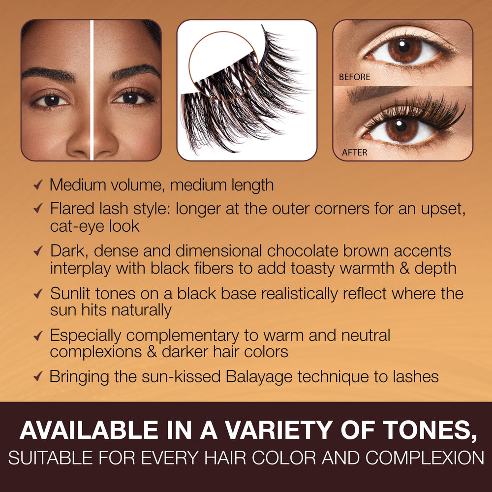 Ardell applied lashes on eye showing natural wispy volume and length