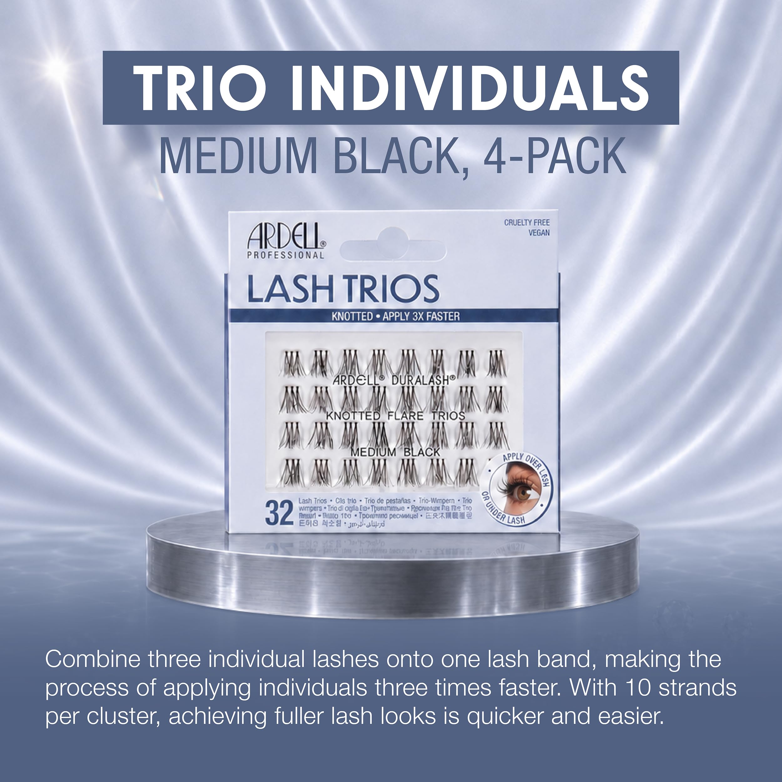 Ardell lash cluster texture detail illustrating natural fanned finish