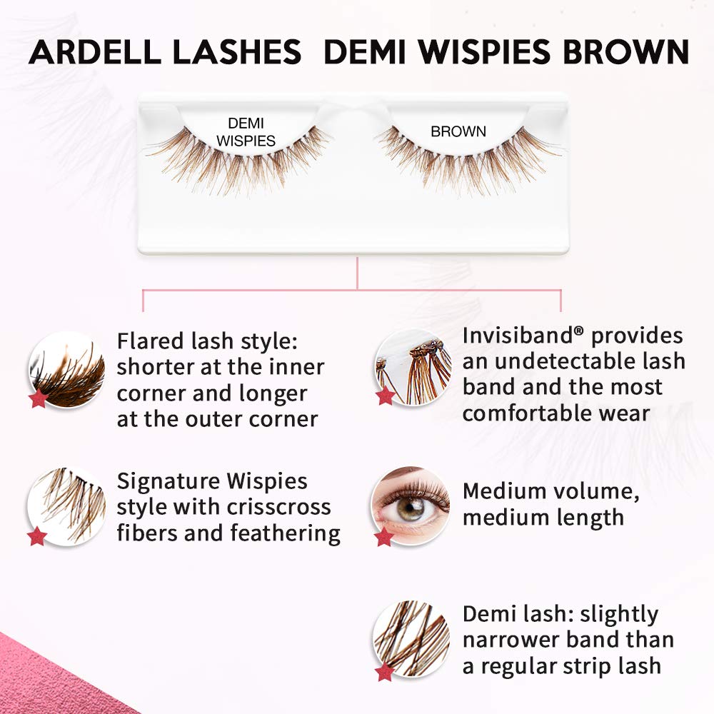 Ardell demi wispies brown thin invisible band detail for comfortable wear
