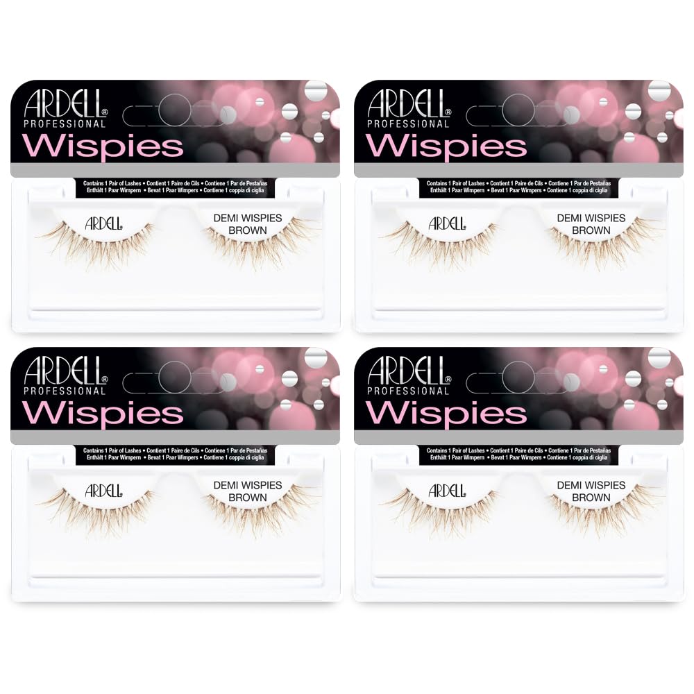 Ardell demi wispies brown front packaging showing four reusable packs for value