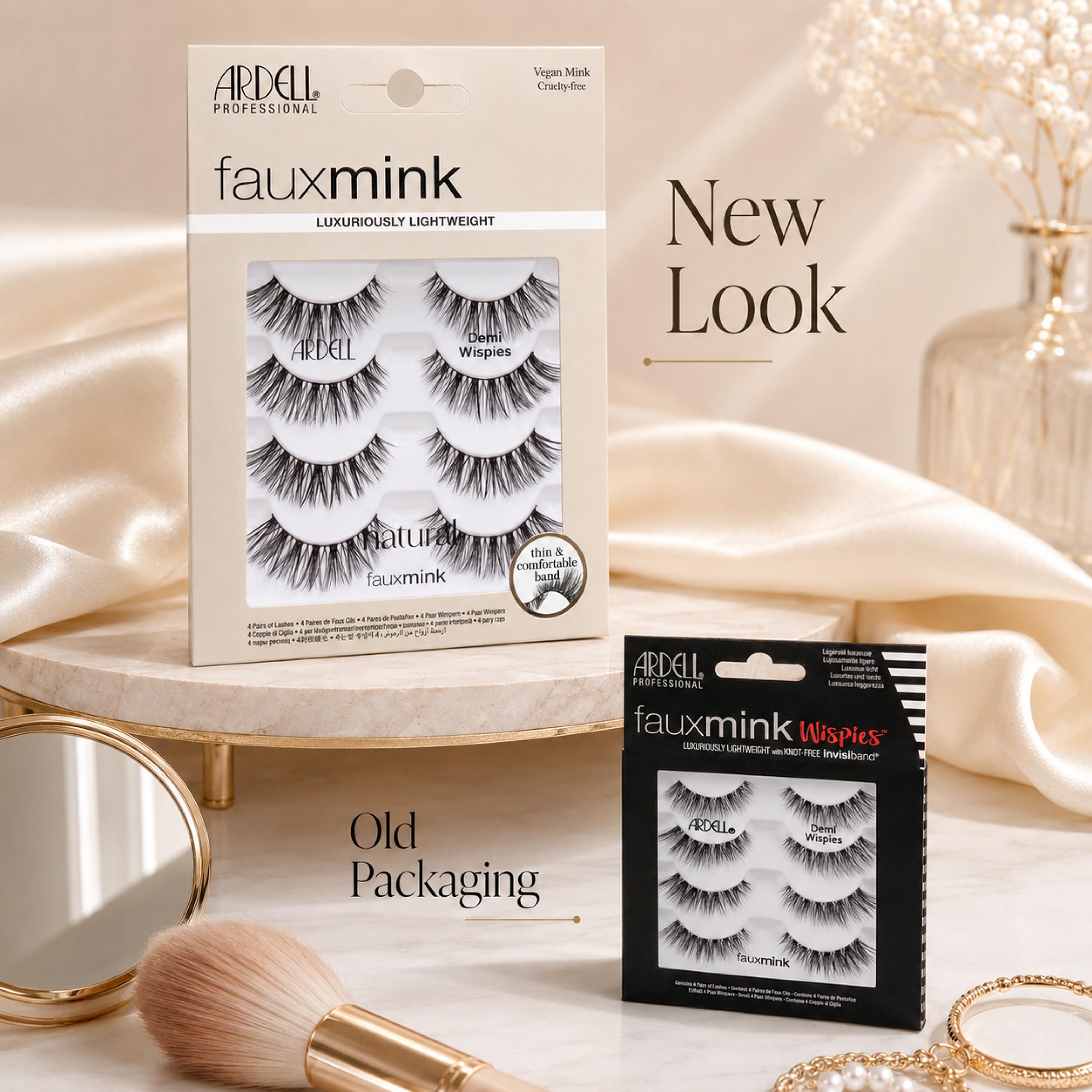 Ardell lashes inside a makeup bag, easy-to-carry travel benefit