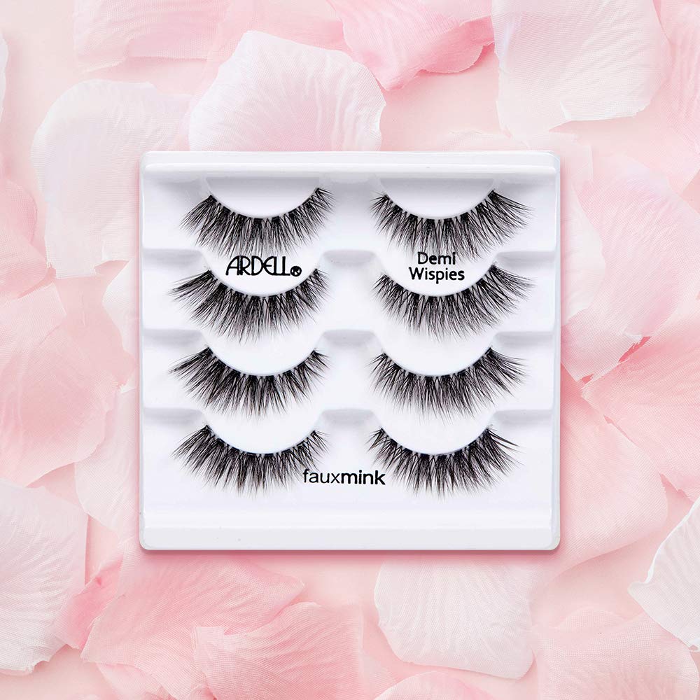 Ardell lashes applied on eye model, natural volume and curl