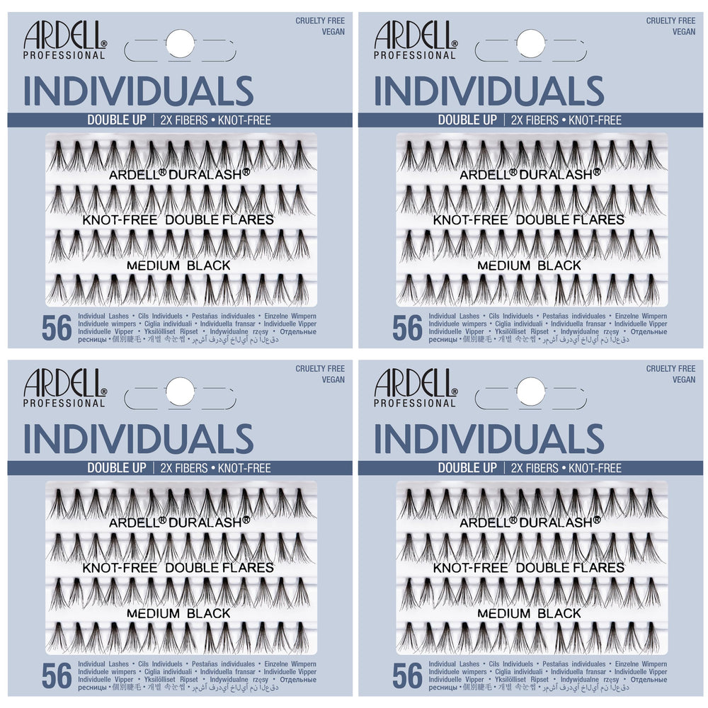 Ardell double up medium front packaging showing 4-pack and brand, clear product info