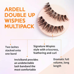 Ardell double up wispies beside ruler showing compact, reusable sizing
