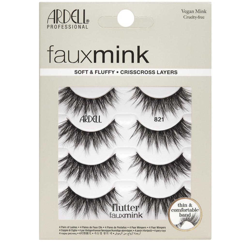 Ardell faux mink front packaging showing 4-pair value and easy selection