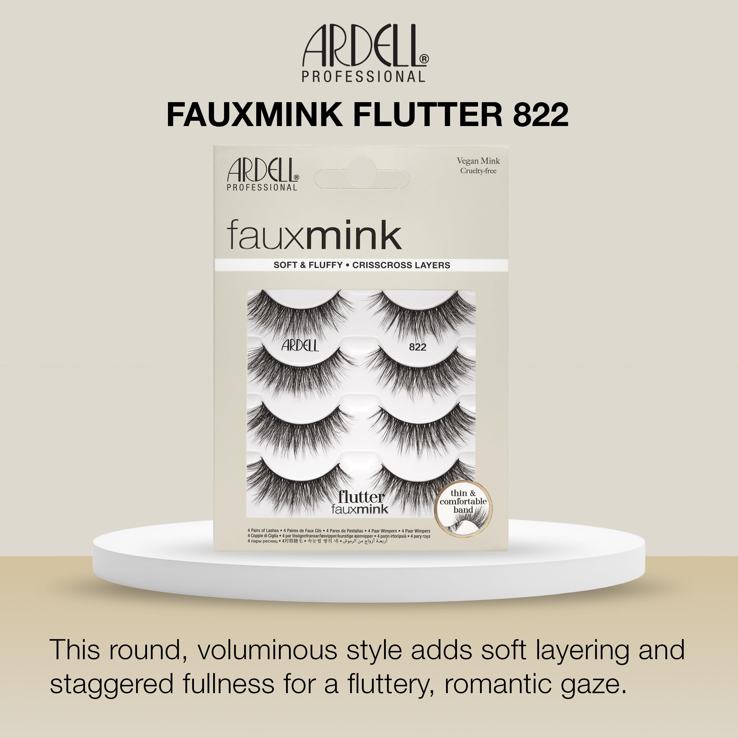 Ardell macro of faux mink fibers showing soft texture and natural look