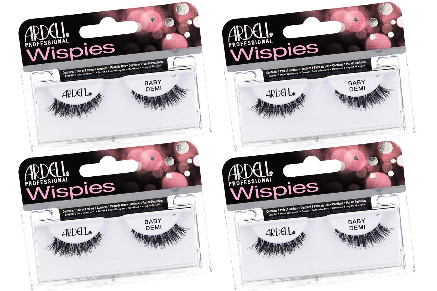 Ardell front packaging showing baby demi wispies, clear labeling and value