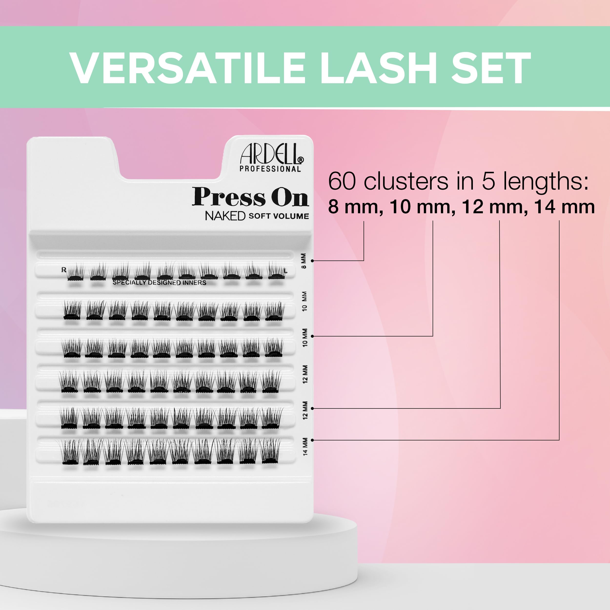 Ardell hand holding clusters to show scale and value pack convenience