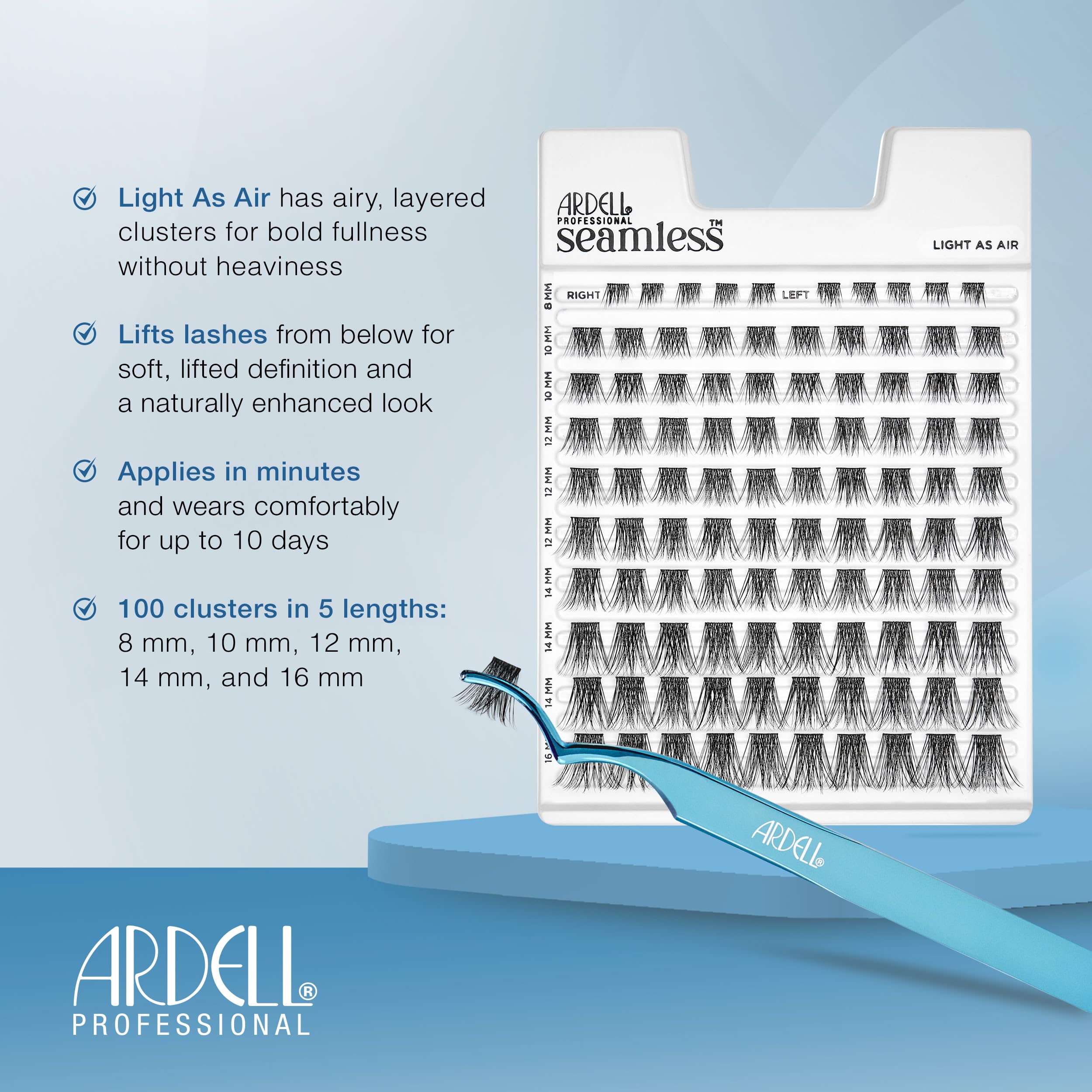 Ardell application in hand demonstrating quick DIY placement benefit