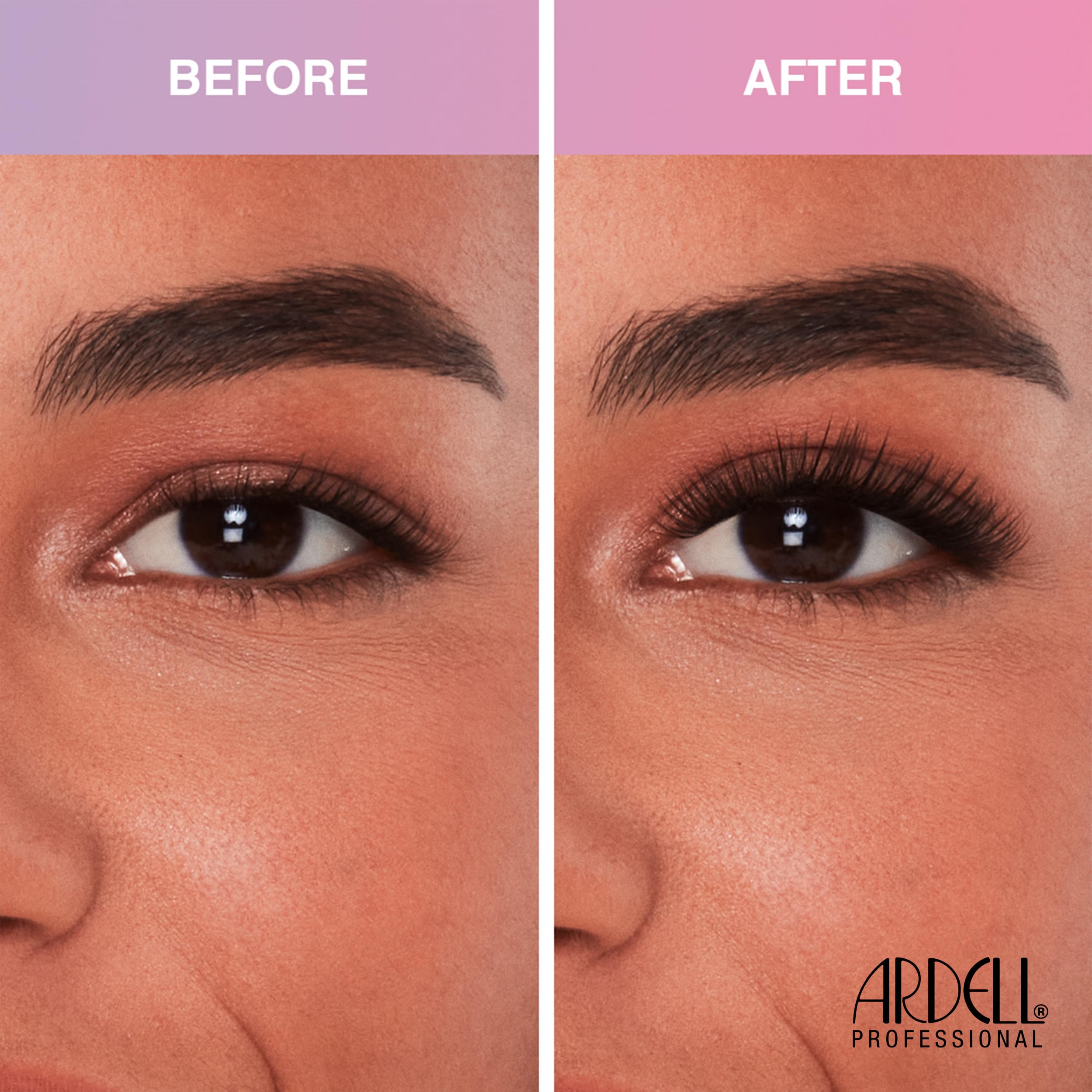 Ardell worn on eye for a subtle daytime flutter and lightweight comfort