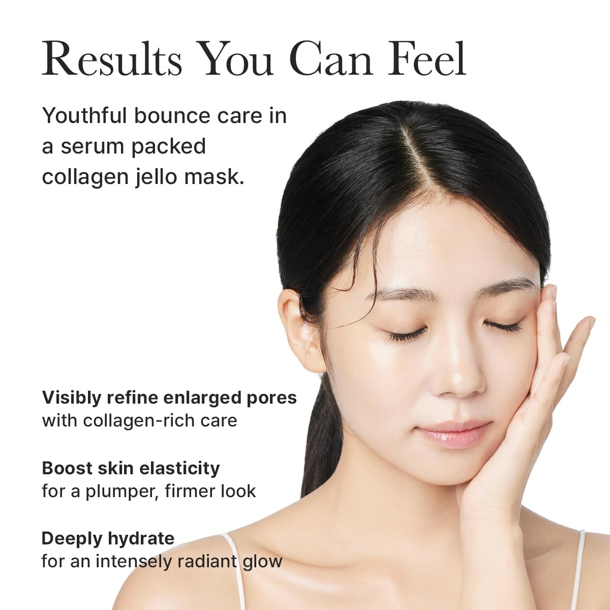 ARENCIA mask on model demonstrating snug fit and hydration