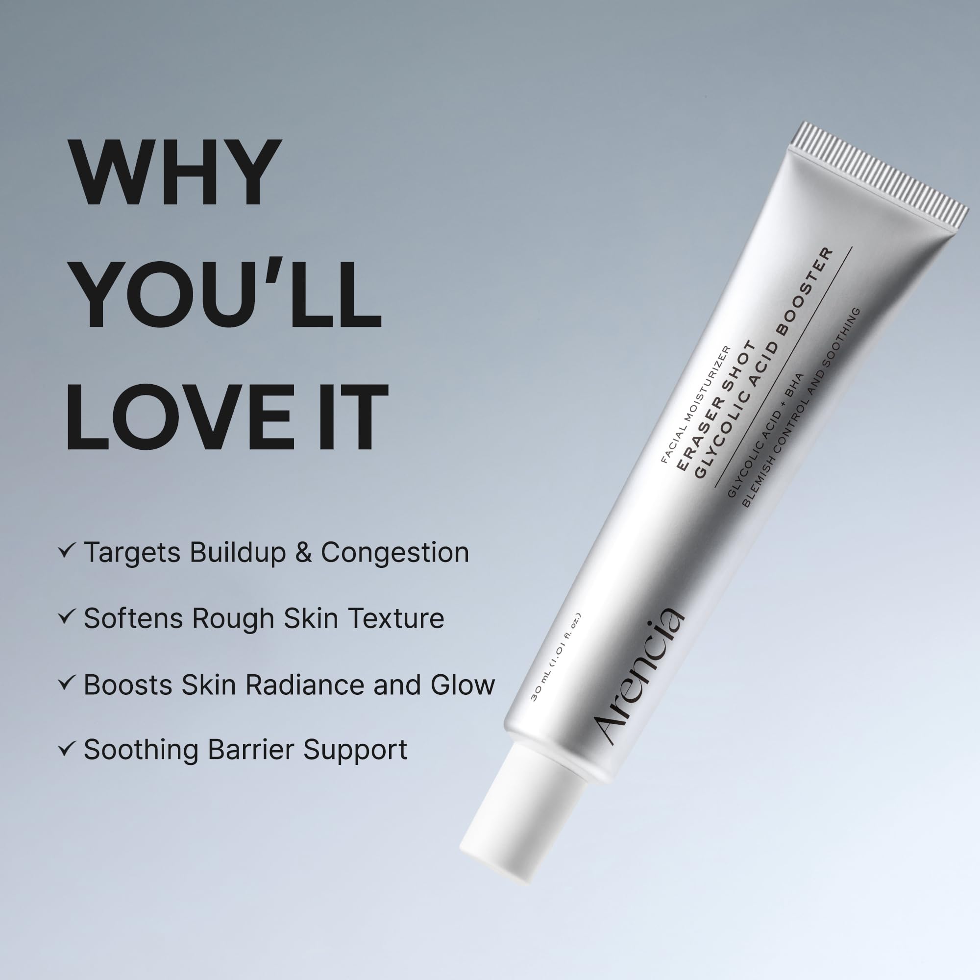 ARENCIA close-up texture of serum demonstrating lightweight fast-absorbing feel