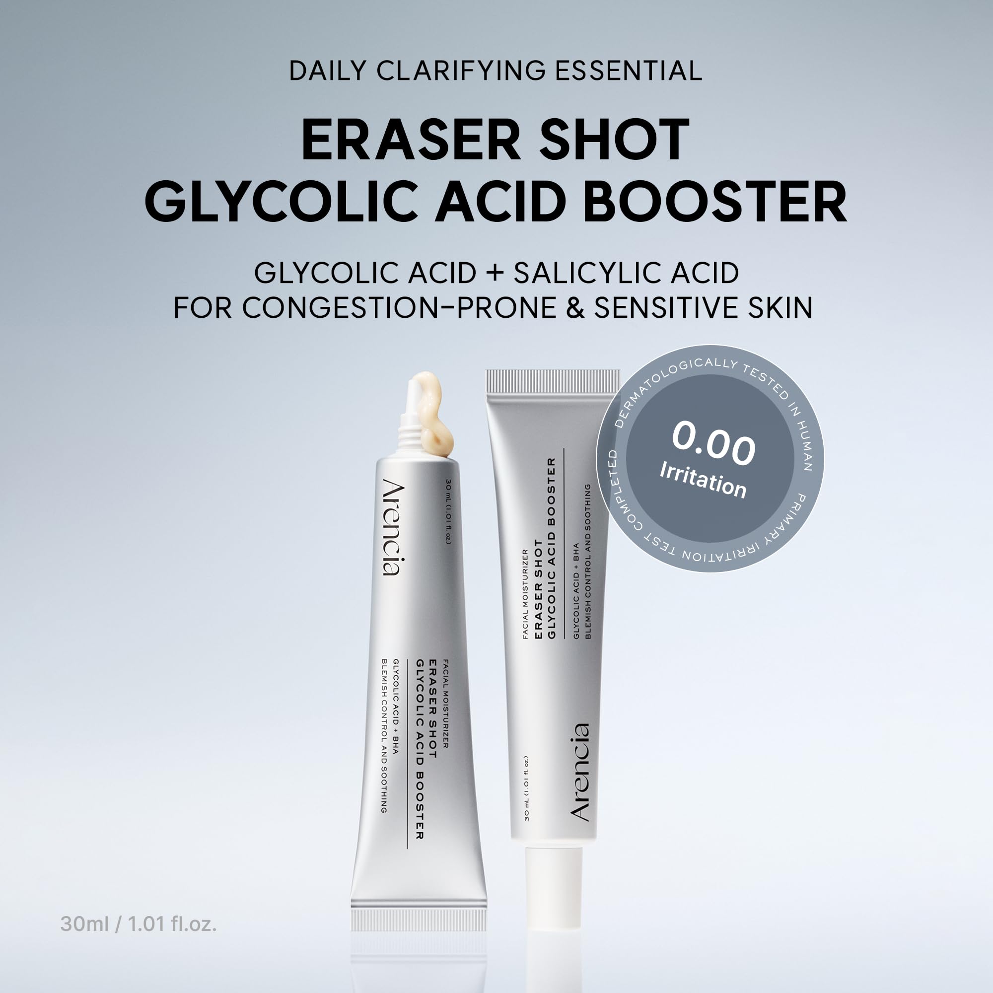 ARENCIA dropper dispensing serum highlighting precise dosing and easy control