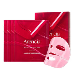 ARENCIA front packaging showing Red Collagen Jello Mask benefits