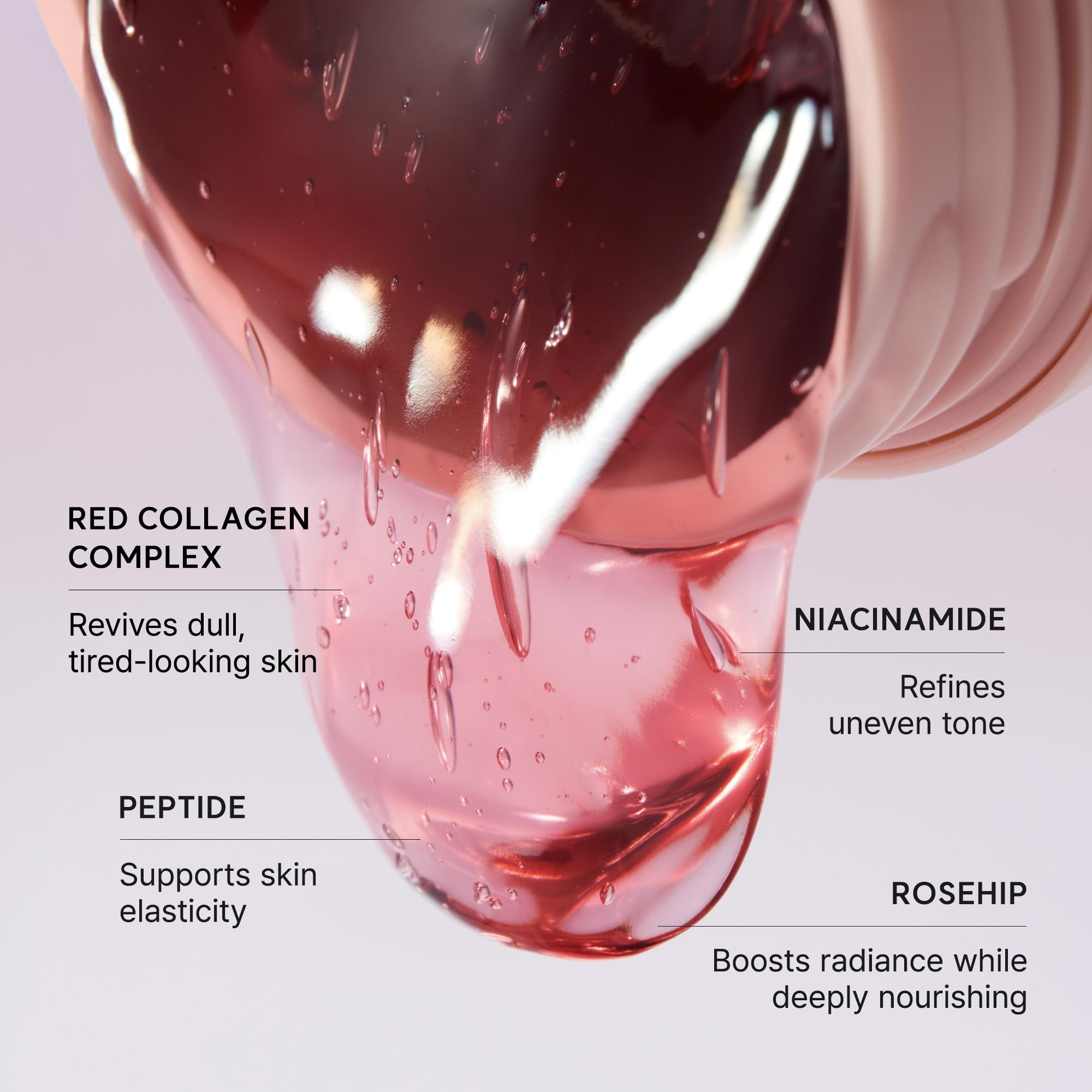 ARENCIA bottles of collagen and niacinamide highlighting active support