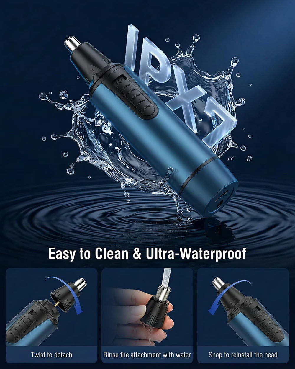 AREYZIN trimmer held in hand to show pocket-size portability and travel convenience benefit
