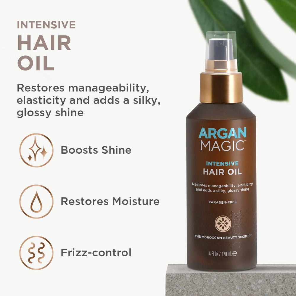 Argan Magic oil applied on hands ready to distribute for smooth styling