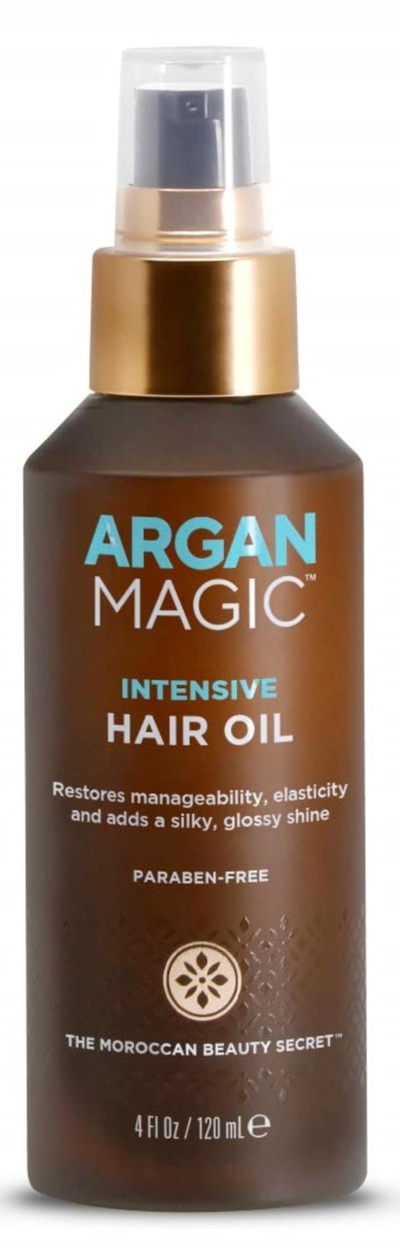 Argan Magic front packaging showing 4 oz bottle and benefits