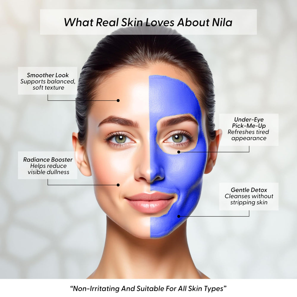 Argaviva application of face mask demonstrating refreshed complexion