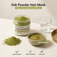 Argaviva Sidr powder texture close-up highlights fine, smooth grind