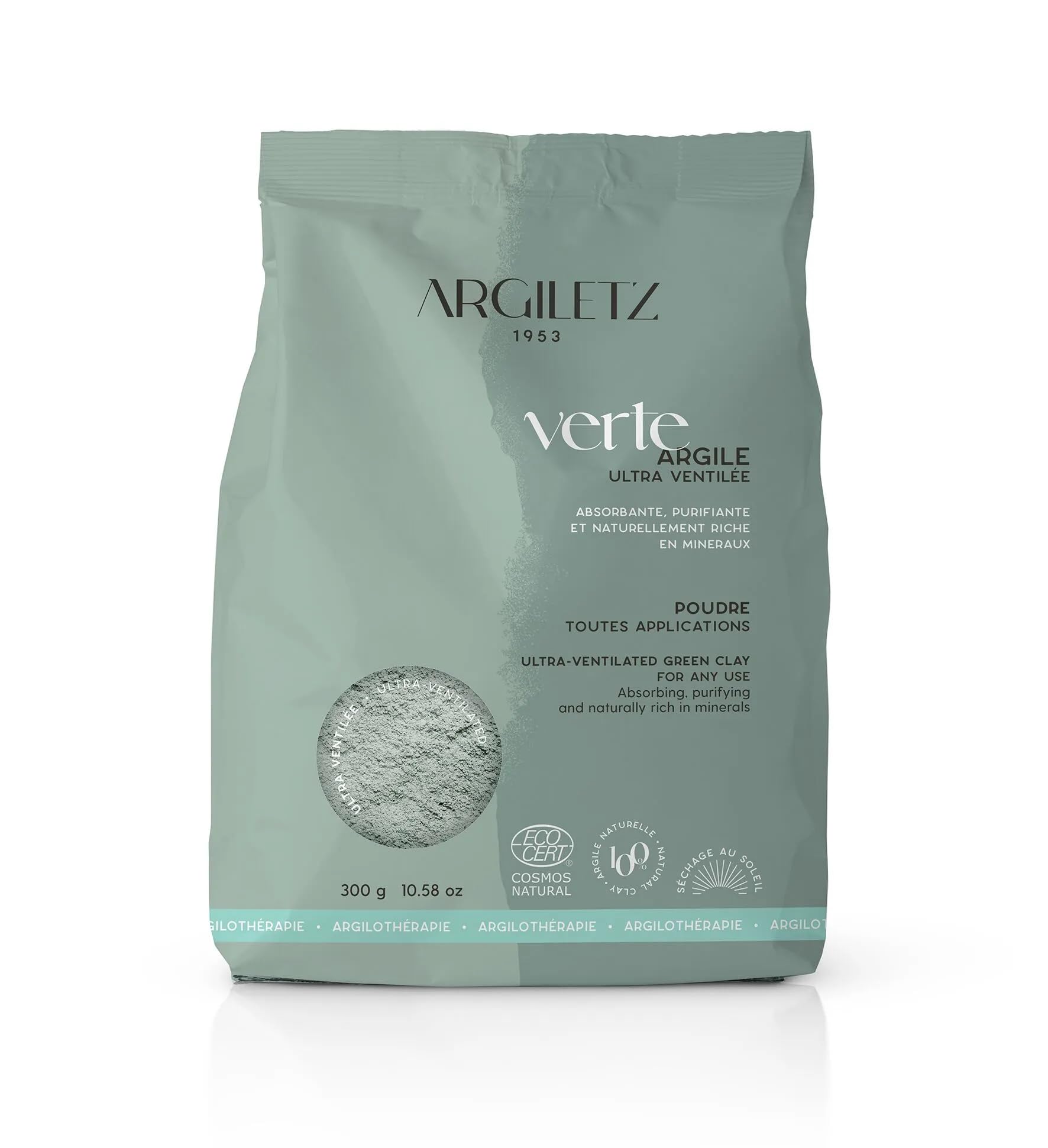 Argiletz front packaging showing 300g jar and label benefits
