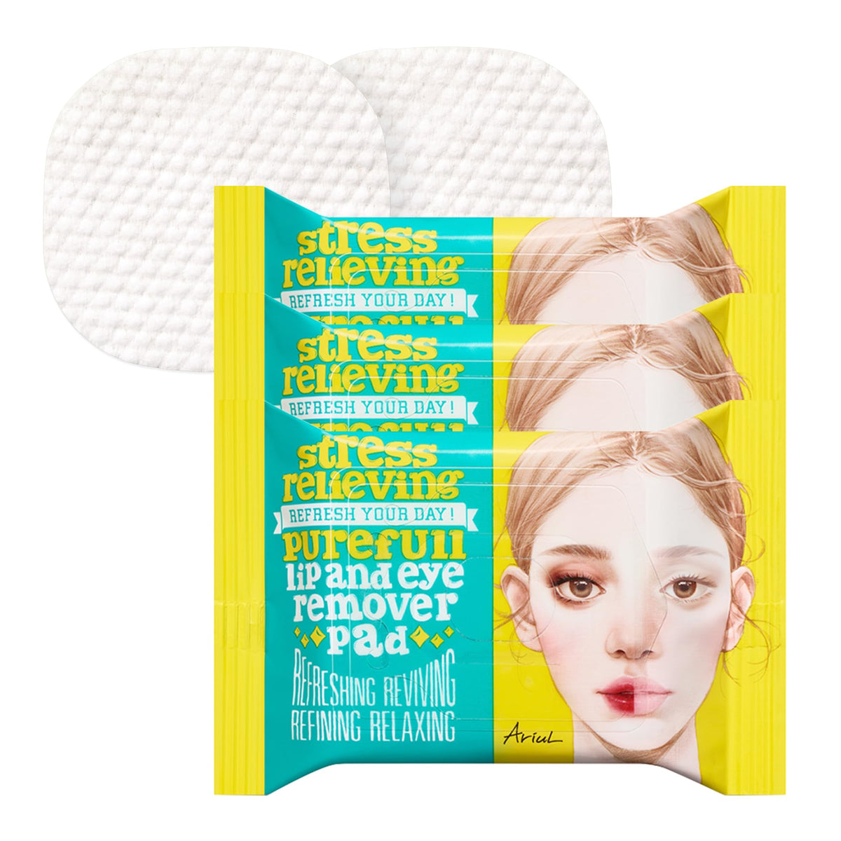 Ariul front packaging showing compact three-pack and clear labeling, easy travel benefit
