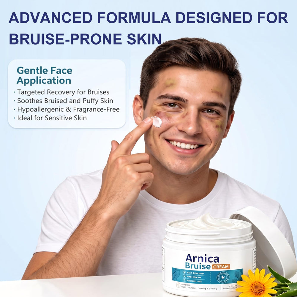 ARIYE label close-up emphasizing Arnica and vitamin complex benefit