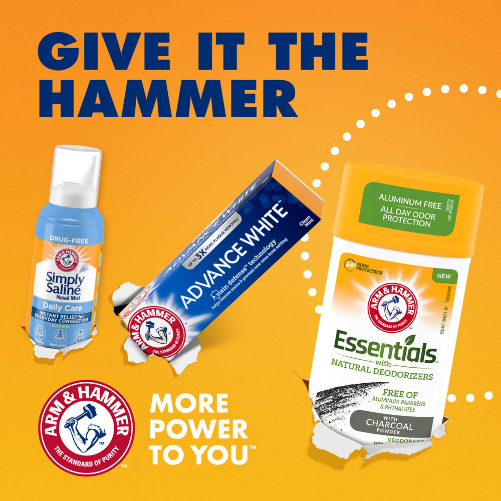 ARM & HAMMER Essentials on bathroom counter showing daily routine convenience