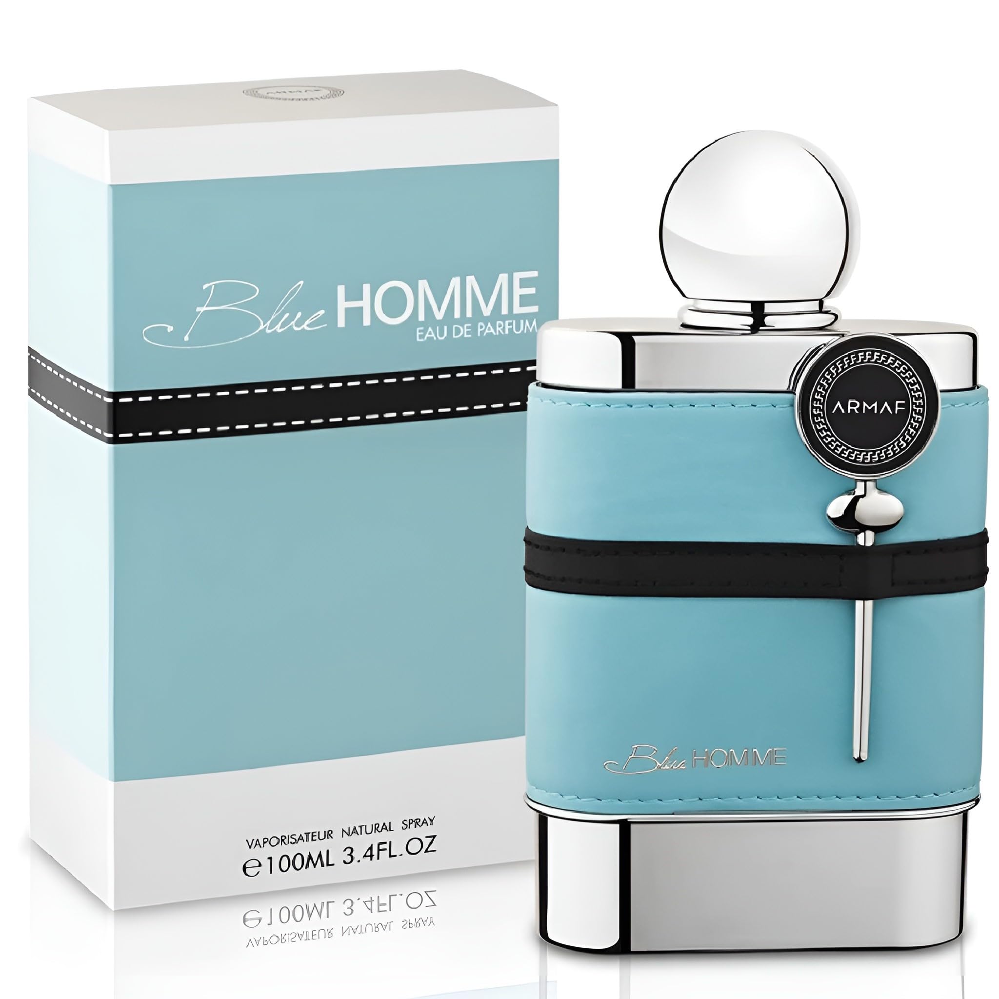 Armaf Blue Homme close-up of spray nozzle capturing fine mist for precise application benefit
