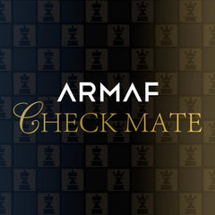 Armaf Checkmate King size comparison with hand to show 3.4 oz scale and portability