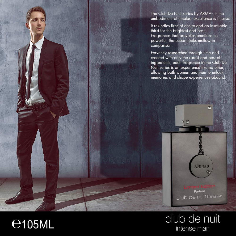Flatlay of key ingredients with bottle, shows Armaf scent notes and composition clarity