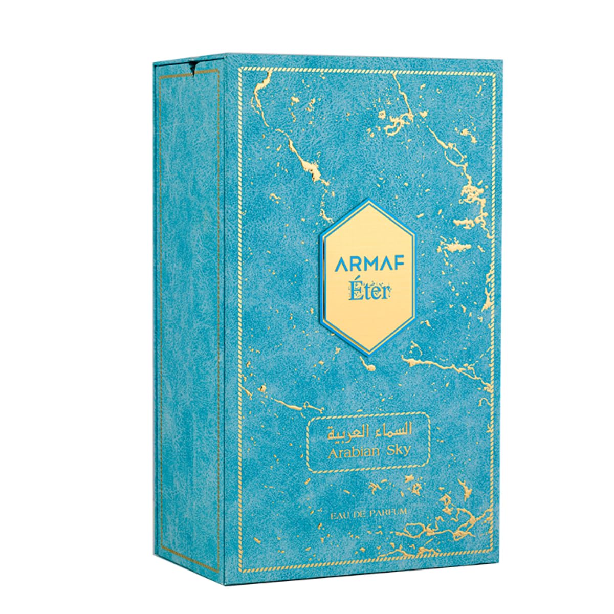 Armaf Eter Arabian Sky bottle side profile highlighting glass shape and evening fragrance appeal
