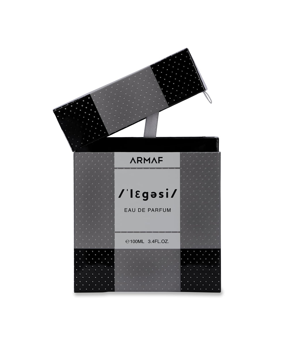 Armaf Legesi atomizer close-up emphasizing fine mist and even coverage benefit