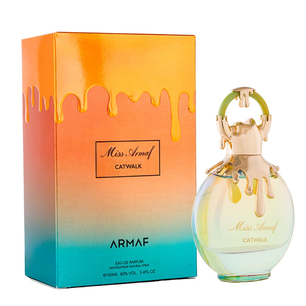 Armaf Miss Catwalk glass detail close-up highlighting bottle texture and premium look
