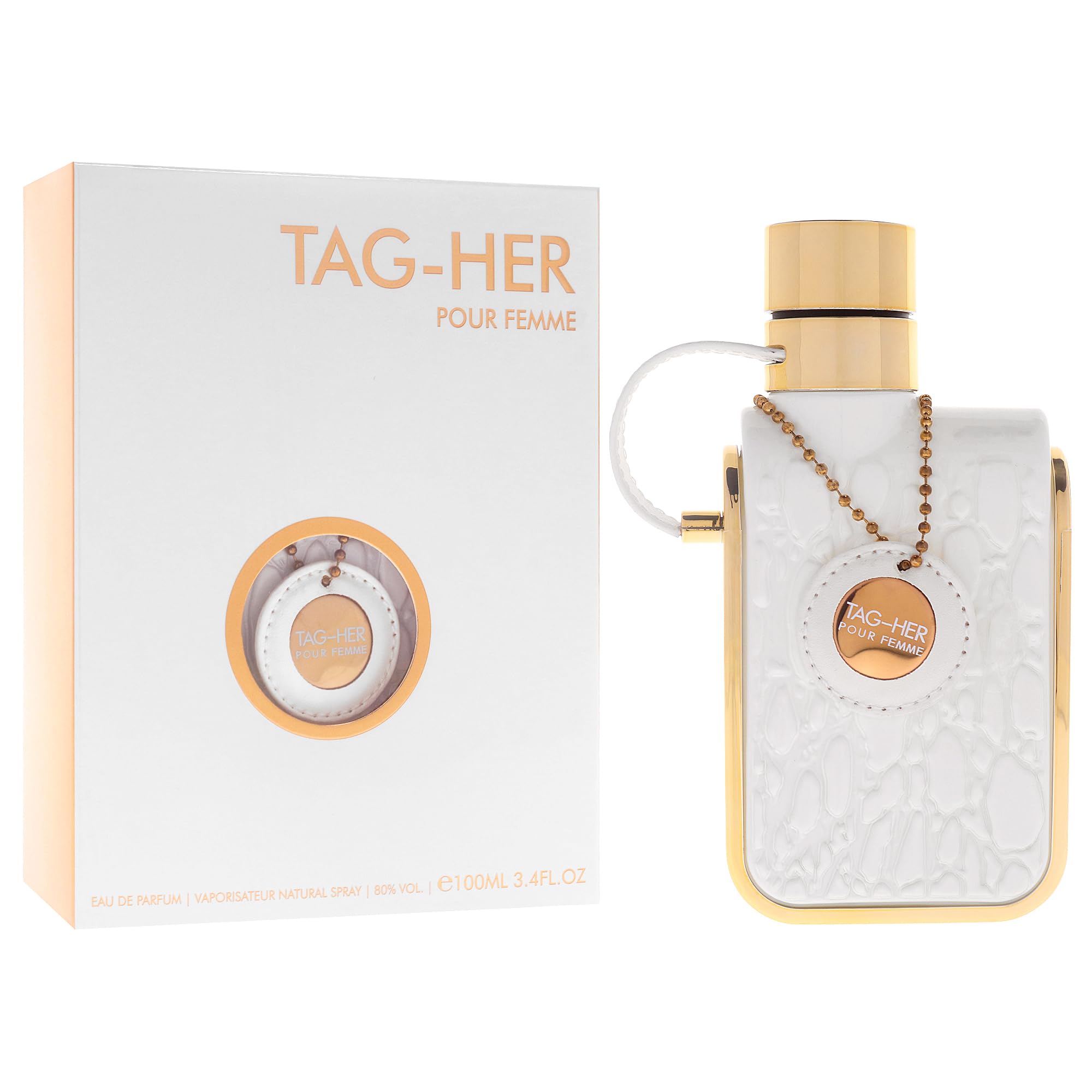 Armaf Tag Her atomizer spraying a fine mist for even, controlled application