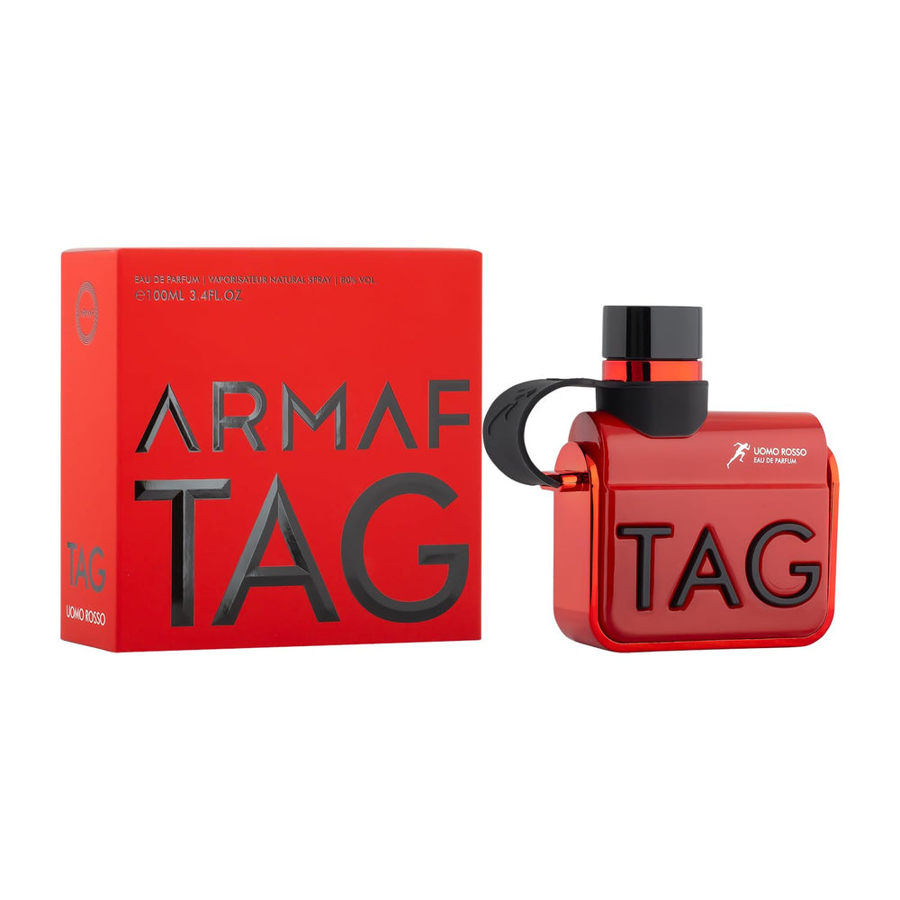 Armaf Tag Him Ummo Rosso Red lifestyle image on man for confident evening appeal