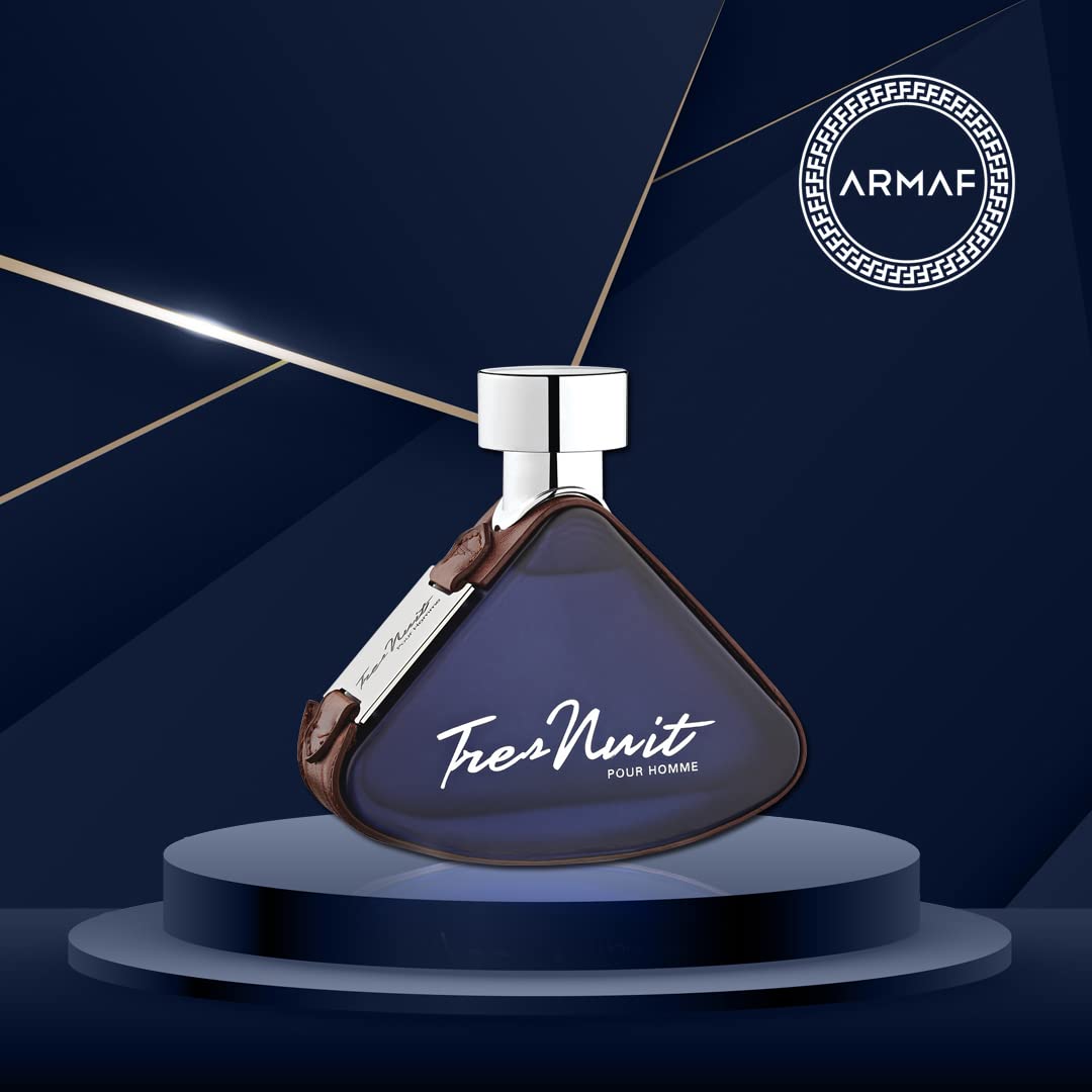 Armaf label close-up listing notes like lemon, spices, sandalwood for clarity
