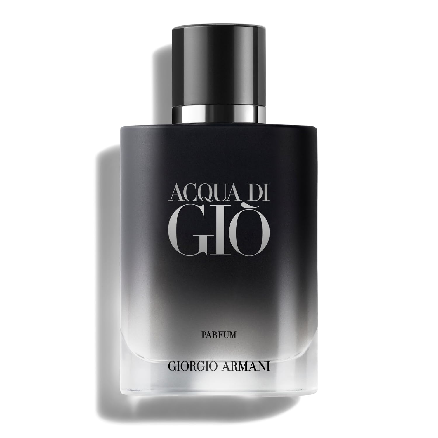 Armani Beauty bottle front packaging showing sleek design and premium finish