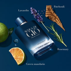 Armani Beauty close-up of cap and monogram embossing, highlights refined detail