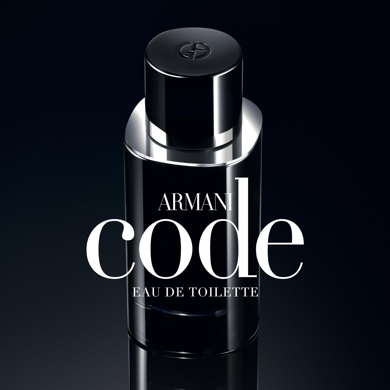 Armani Beauty Code black falcon logo closeup emphasizing brand identity