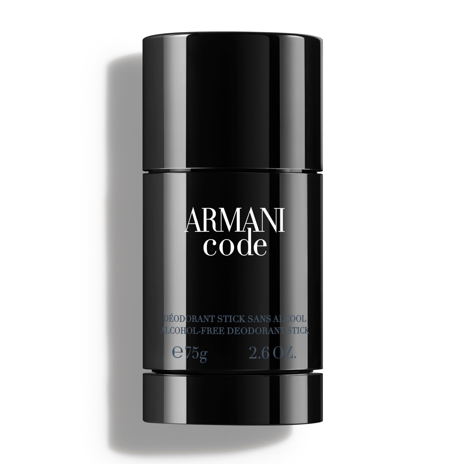 Armani Beauty front view of deodorant packaging showing refillable design benefiting portability
