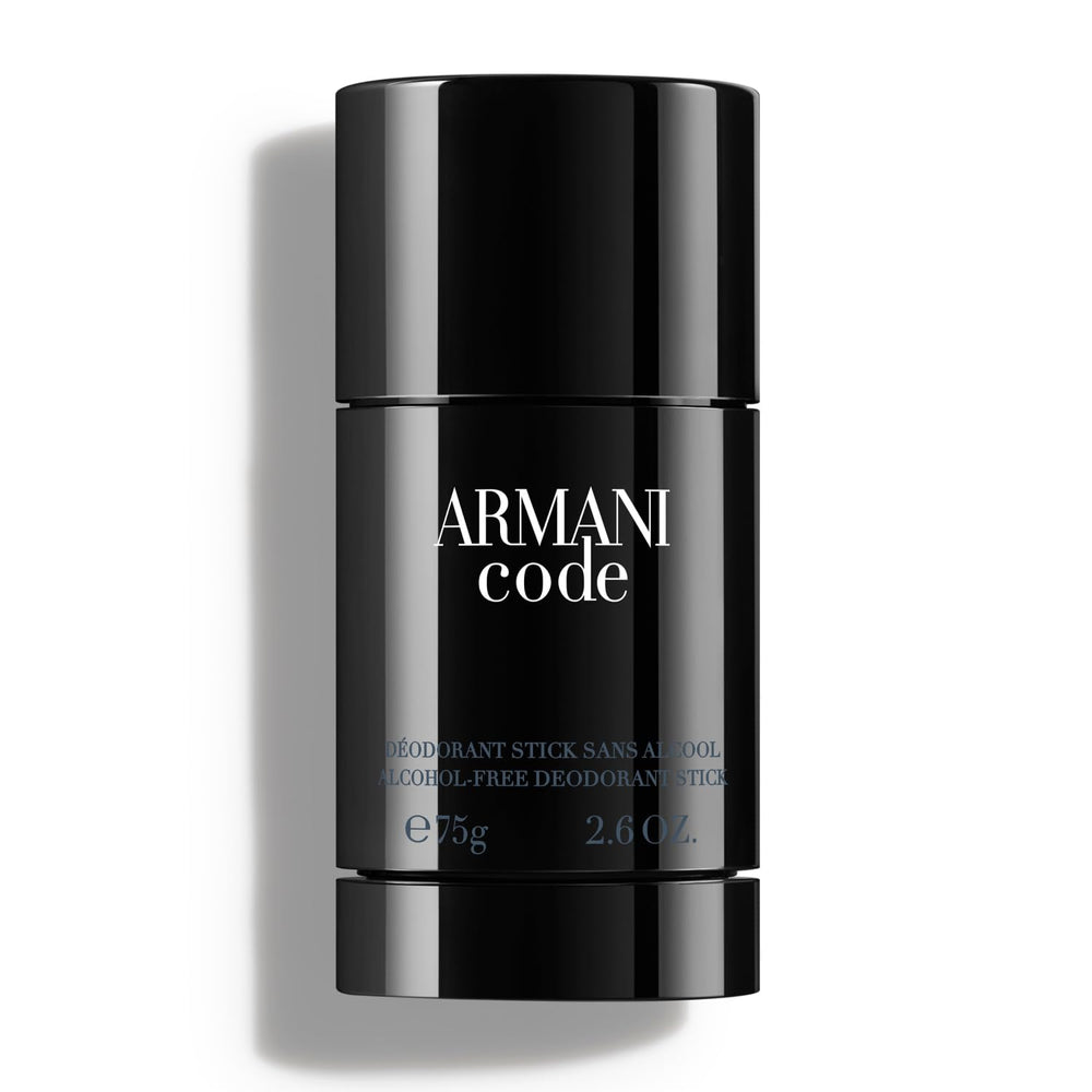 Armani Beauty front view of deodorant packaging showing refillable design benefiting portability